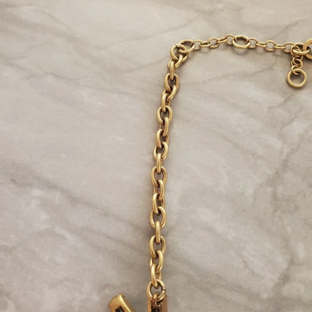 🧡 J.Crew Antique Rhinestones Crystal Pave Cluster Burst Statement Necklace 🧡 - Picture 11 of 16